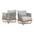 Dominic Outdoor Acacia Wood Rope Woven Club Chairs