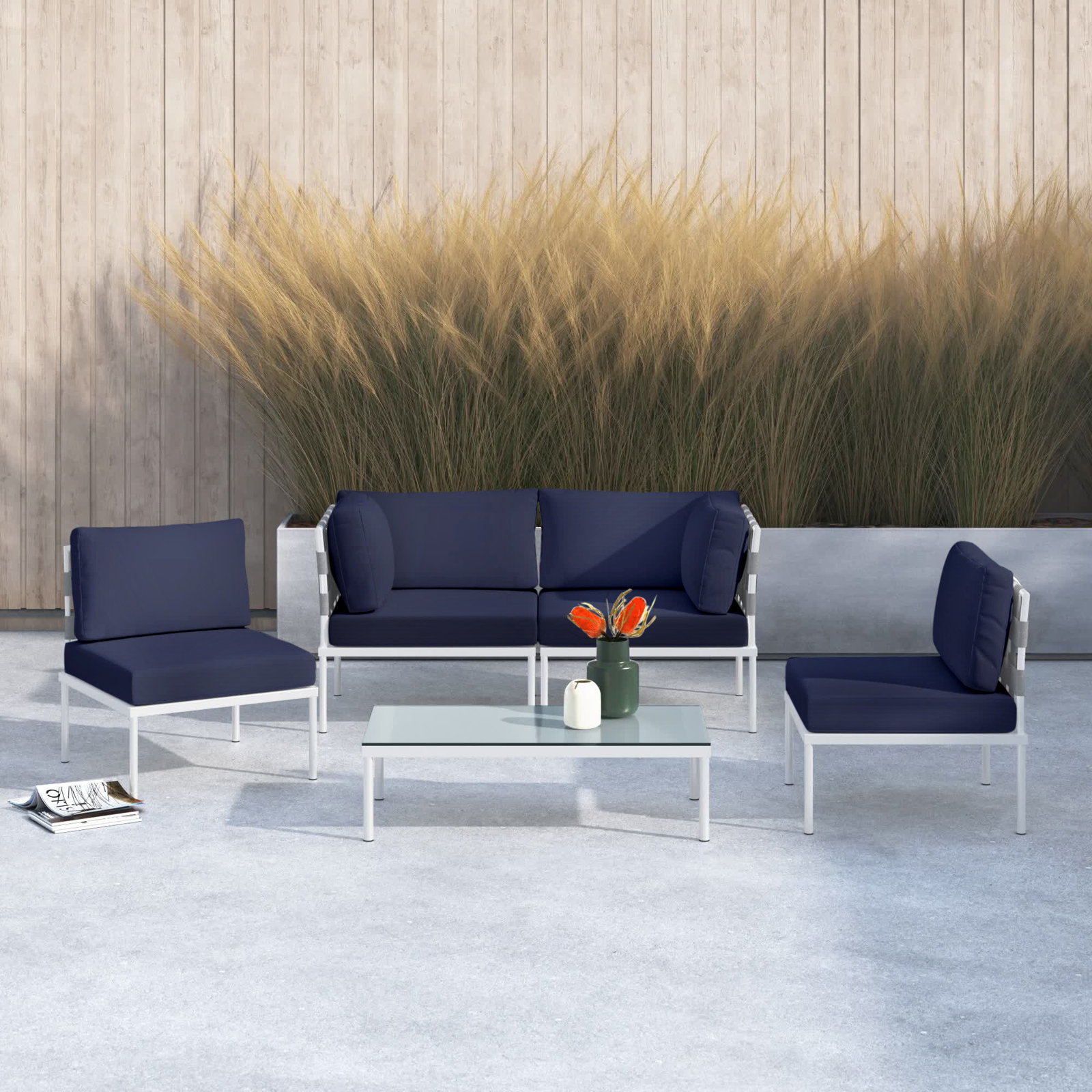 Harmony 5-Person Patio Seating Group, Navy