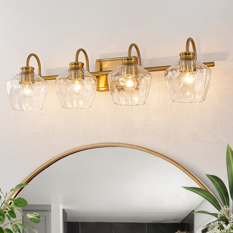 Éclairage pour meuble-lavabo à intensité variable Montalto, Quatre lumières, Doré