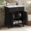 Meuble-lavabo de 30 pouces avec lavabo en céramique, porte à fermeture en douceur et tablettes réglables