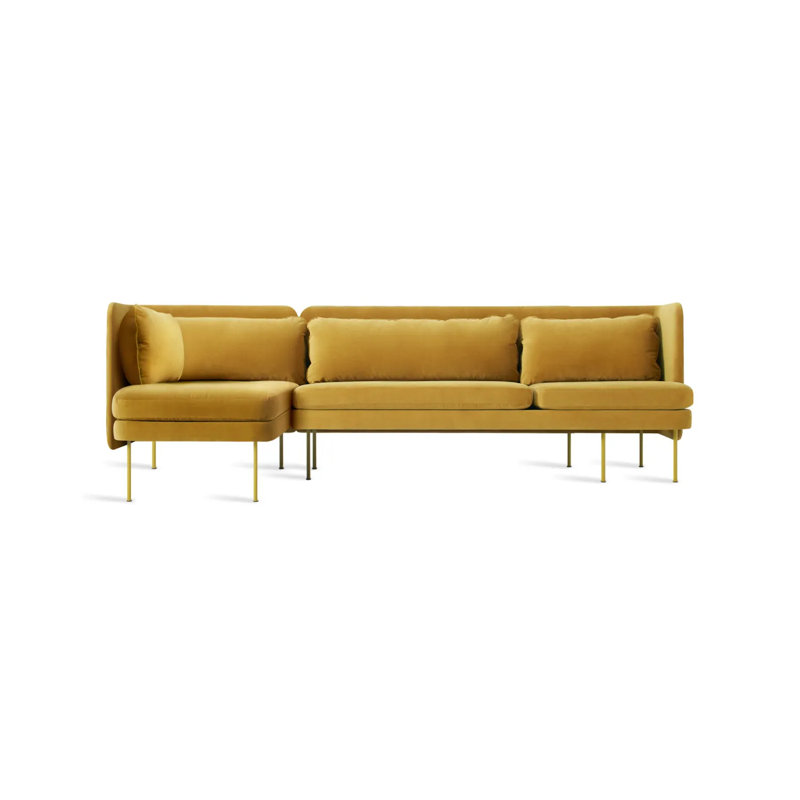 Bloke Chaise Sectional, Tait Stone Textured Basketweave, Left Hand Facing