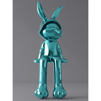 Luxury-Luxurious Electroplated Resin Sitting Rabbit Decorative Item