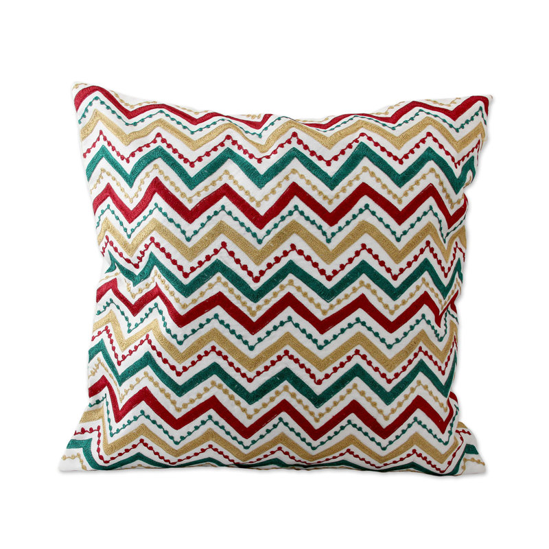 Embroidered Reversible Pillow Cover