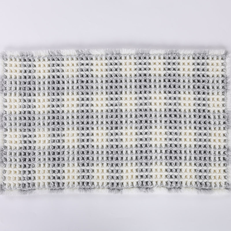 Tapis pour salle de bain Waffle Weave, Gris