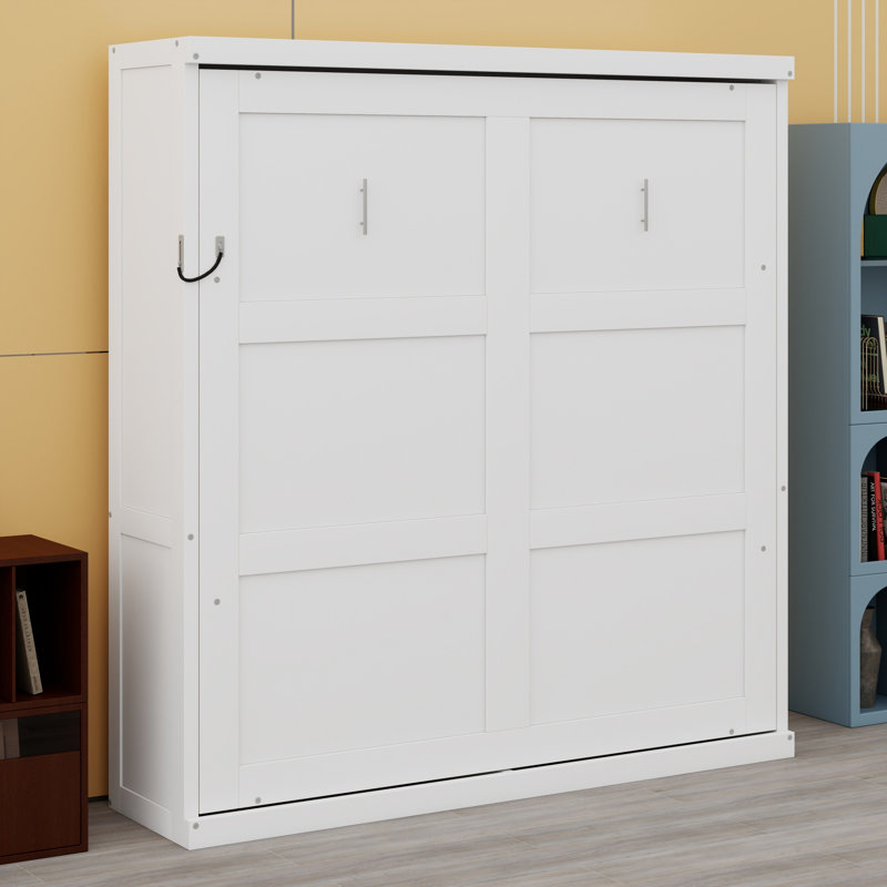 Lit escamotable peu encombrant, se plie parfaitement dans une armoire pour un usage quotidien, Double / double, Blanc