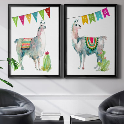 Fiesta Llama I - 2 pièces, reproduction d'art