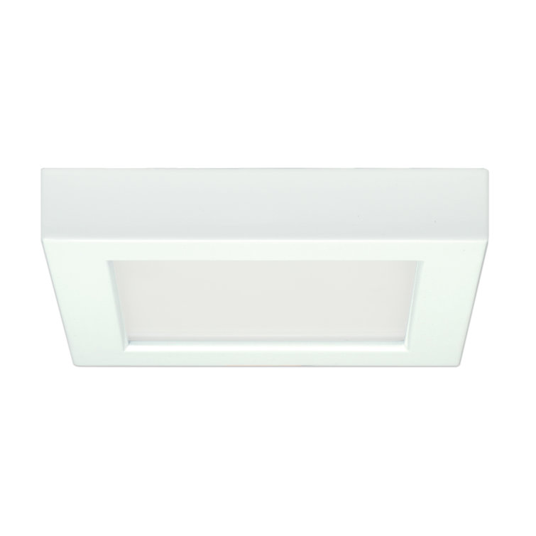 10.5W 5.5" Flush Mount LED Fixture 27K Square Wht 120V