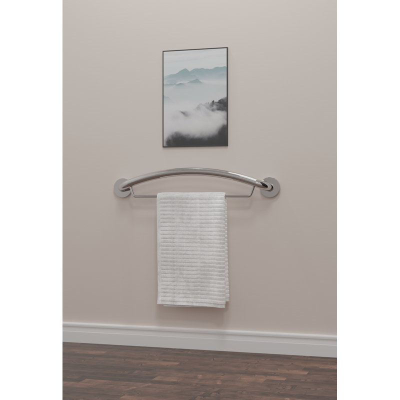 PLUS Towel Bar 27.5", Decorative Grab Bar with Towel Holder (500 lb. Capacity), Chrome