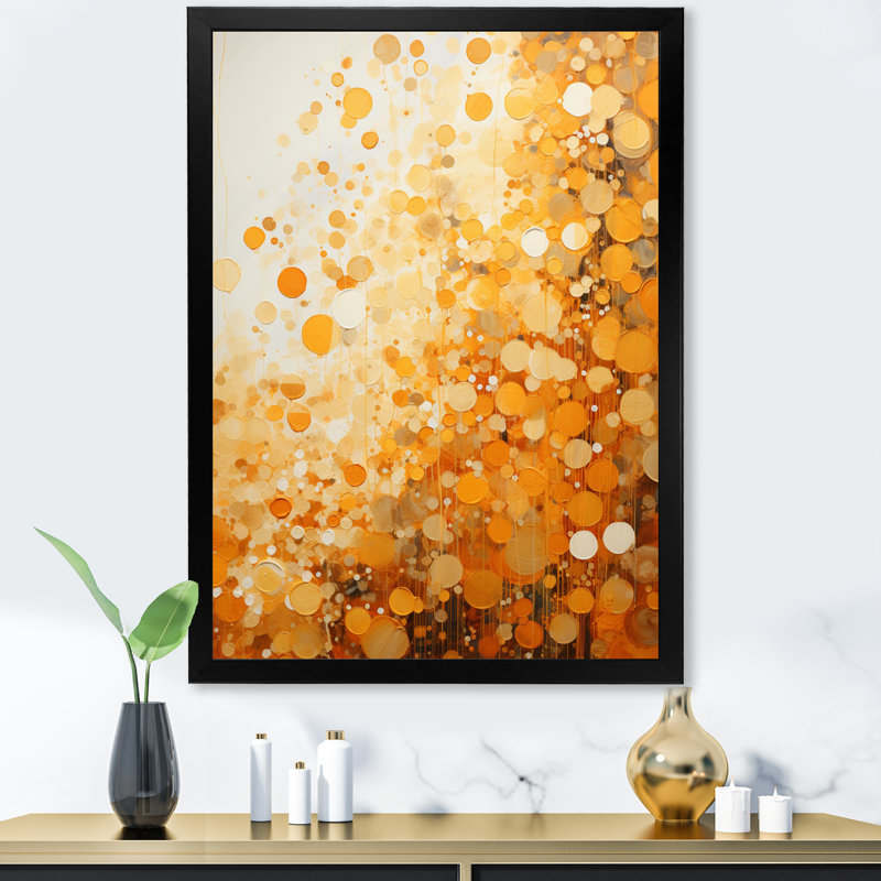 Golden Harvest II - paysage abstrait, art mural sur toile, Cadre photo noir, H 20 po x l 12 po x P 1 po