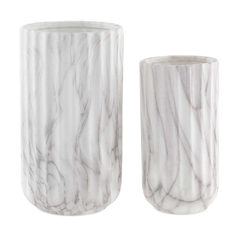 Ensemble de 2 vases de table en céramique Narsi