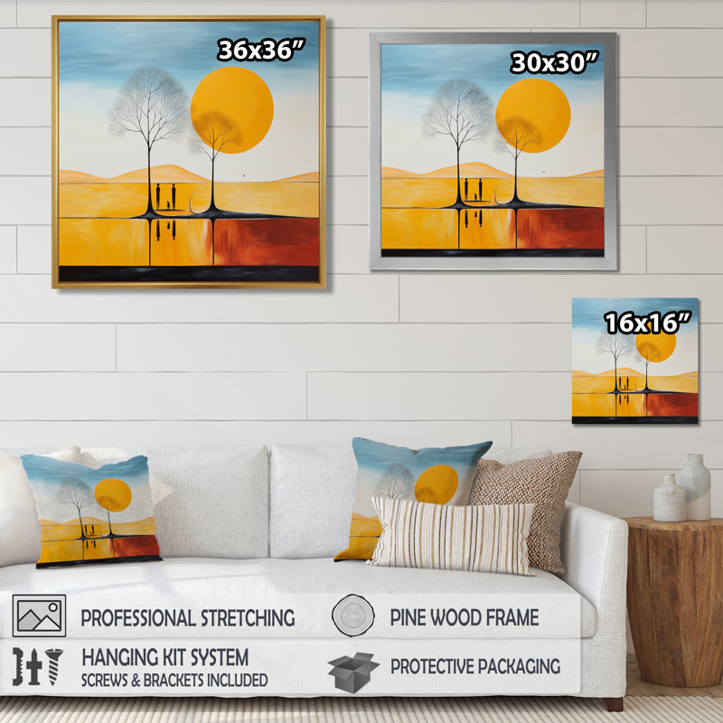 Eliana - Paysage abstrait, impression d'art mural, Toile tendue, H 16 po x l 16 po x P 1 po
