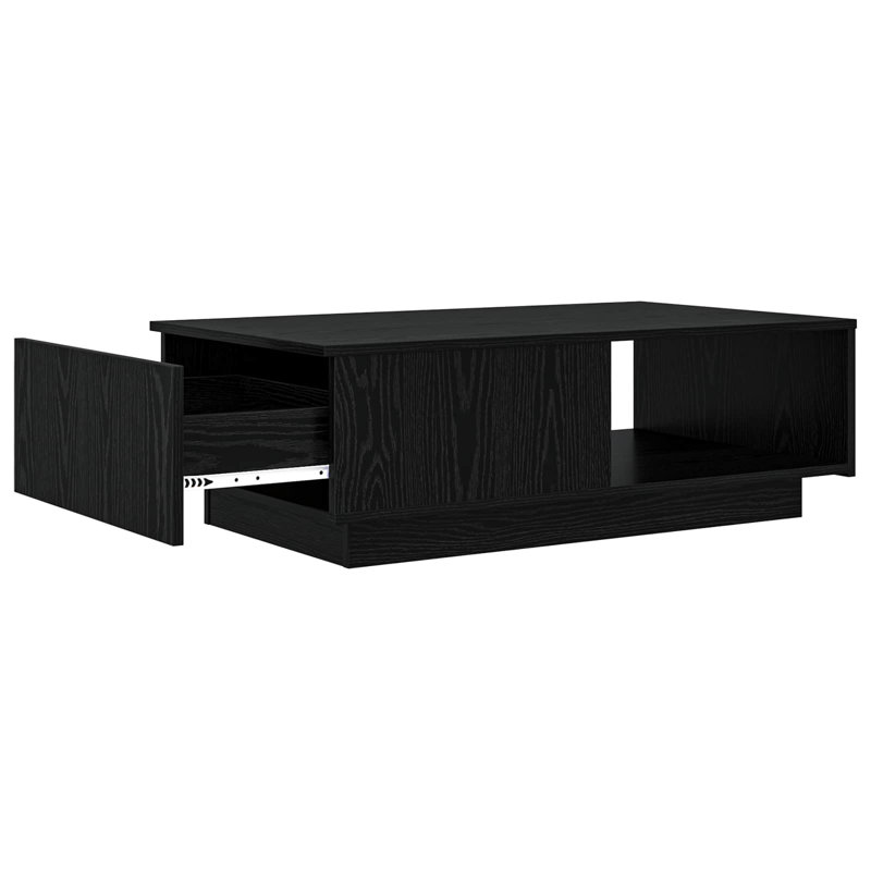 Coffee Table with Storage, Black Oak