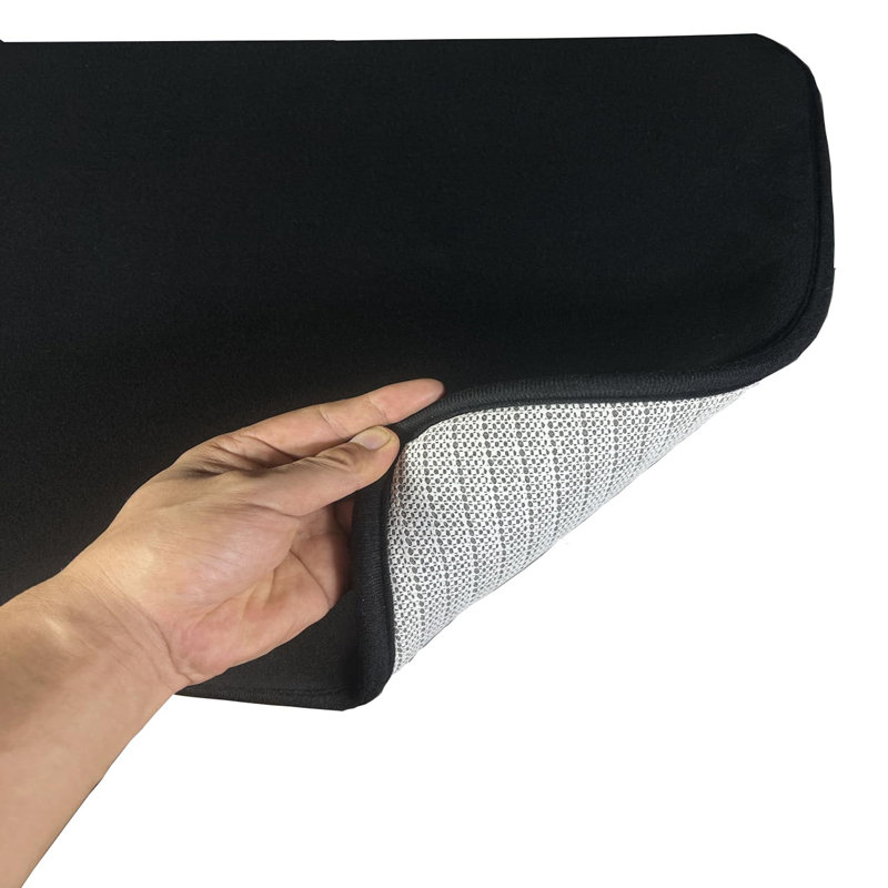 Ensemble de tapis de salle de bain 4 pièces avec couvercle de toilette et couvercle de réservoir noir