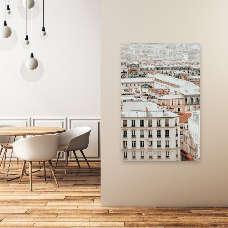 Toits parisiens : Vue sur une architecture classique, élégante et onirique (affiche murale), 48" H x 32" W