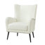 Fauteuil à oreilles en similicuir avec garniture cloutée 30 po Ebbert-647834391