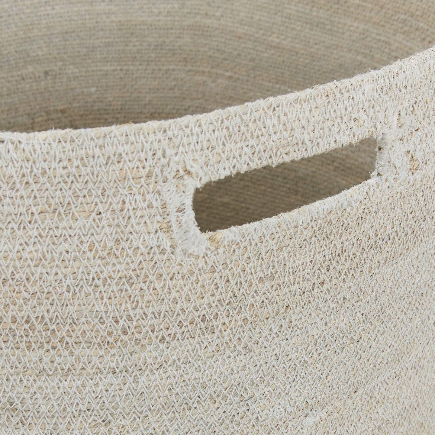 Laundry Hamper with Handles, White