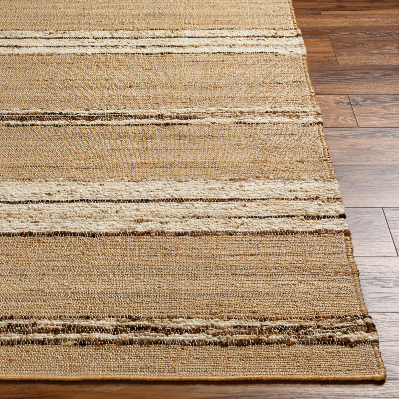 Striped Area Rug in Camel, Rectangle 5' x 7'6", Tan