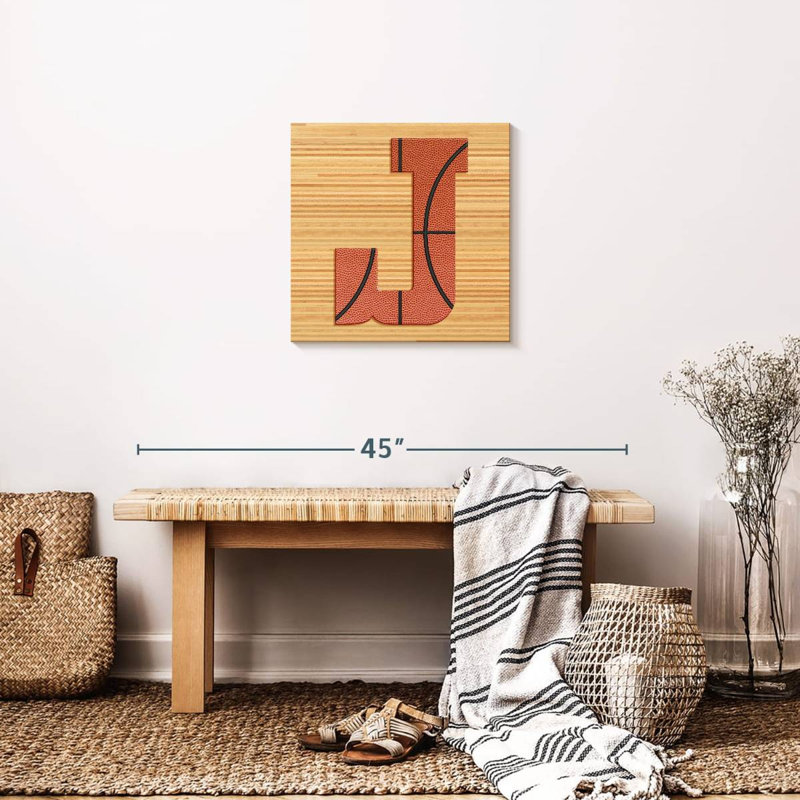 «Basketball J Alphabet» sur toile, H 20 po x l 20 po x P 1,25 po