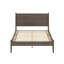 Lit plateforme gris Mid-Century moderne, structure en bois d'ingénierie, pieds fuselés ronds, ensemble de lattes, sommier sans sommier nécessaire pour la chambre à coucher