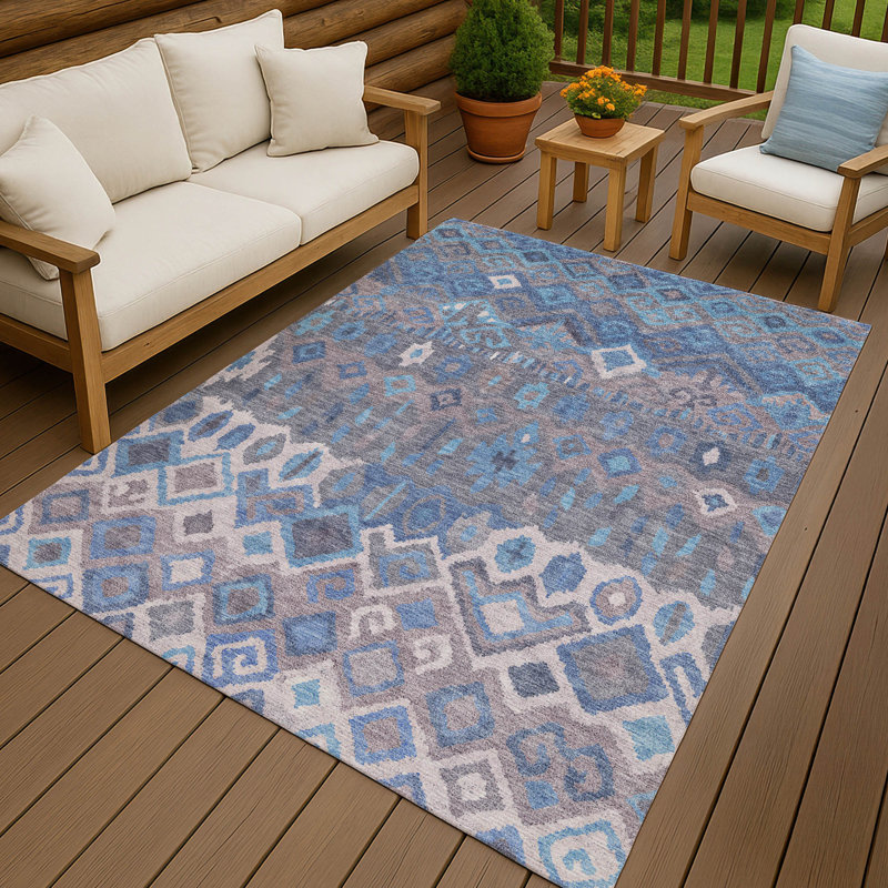 Machine Washable Indoor/Outdoor Matteson ACN2304 Casual Rug, Rectangle 2'6" x 3'10"