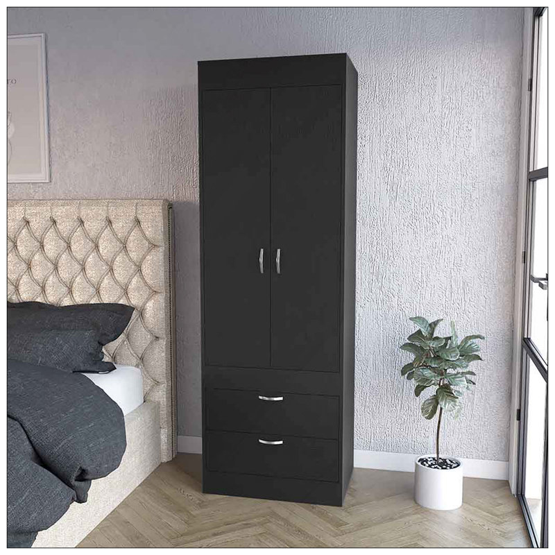 Armoire Alabama, une grande armoire, deux tiroirs
