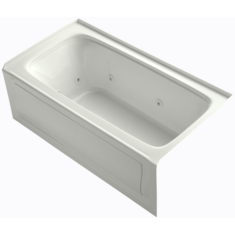 Bancroft® Alcove Whirlpool Bath with Tile Flange, Right-Hand Drain and Bask Heated Surface, White, Right