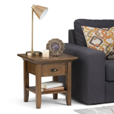 Redmond 19"W Solid Wood Square End Table with Drawer by Simpli Home