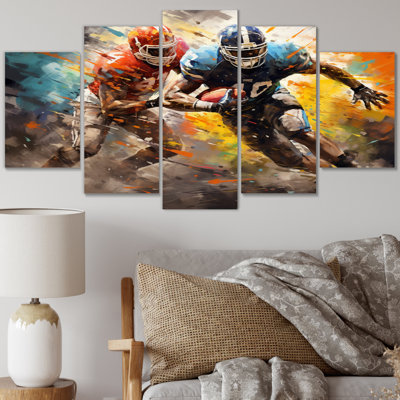 Football The Winning II - décoration murale sport - 5 panneaux