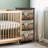 Jhavon 3 Drawer Wooden Cabinet with Wicker Storage Baskets and Brown Bear Design for Home Organization