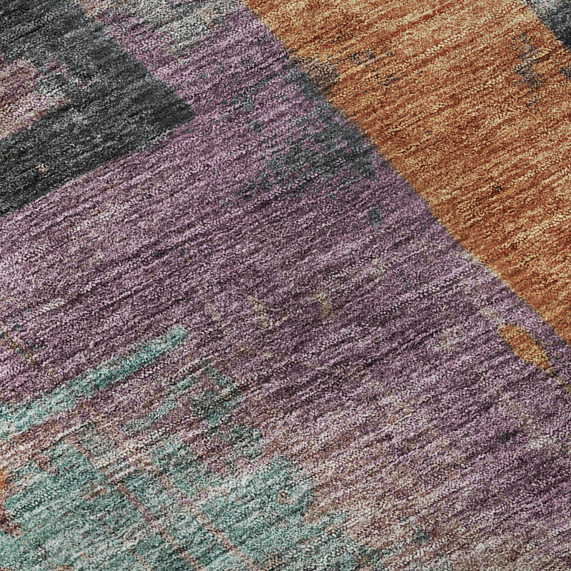 Premium Machine Washable Otte AMF1779 Blocks Rug, Rectangle 9' x 12'