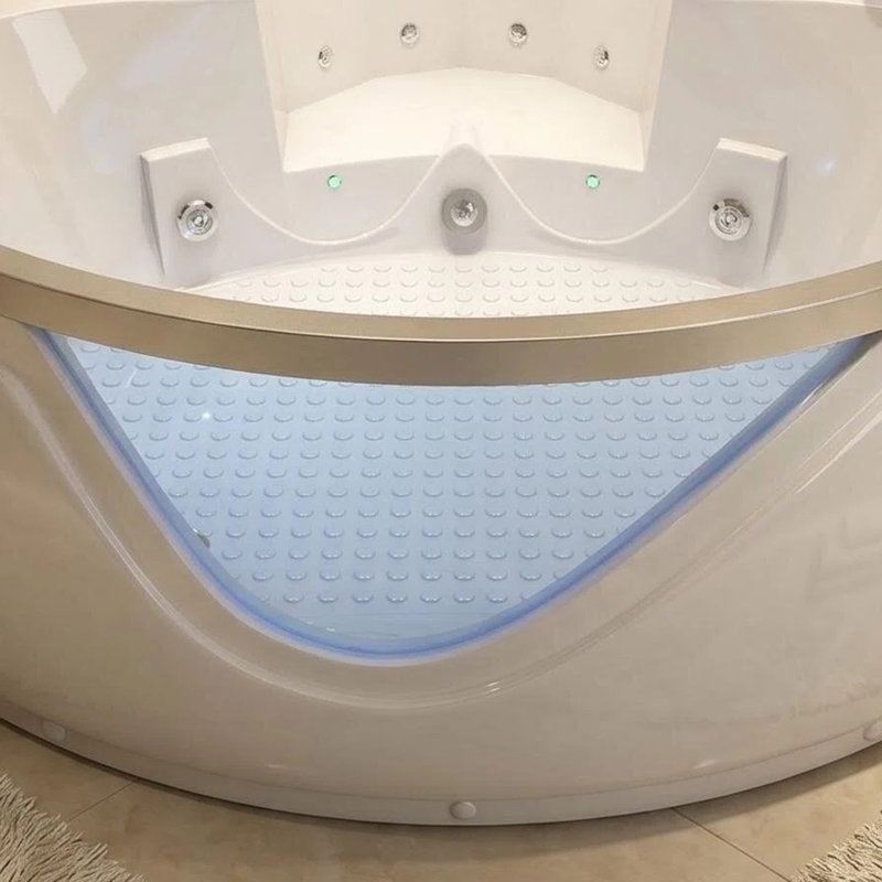 Baignoire à balnéo d'angle de luxe de 59 po avec éclairage, 20 jets et chromothérapie DEL