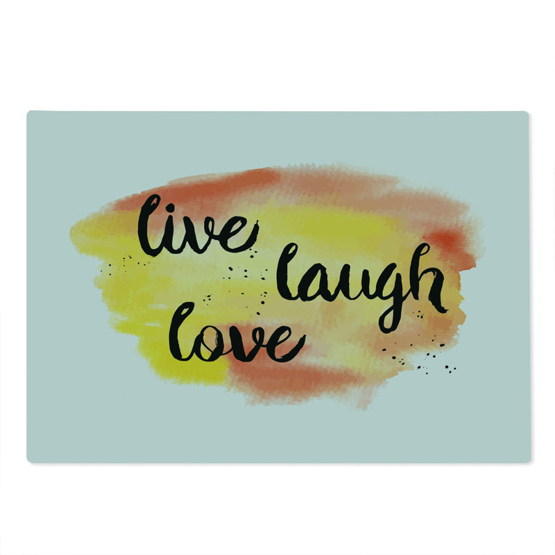 Grande planche à découper Ambesonne Live Laugh Love grande aquarelle douce jaune corail noir