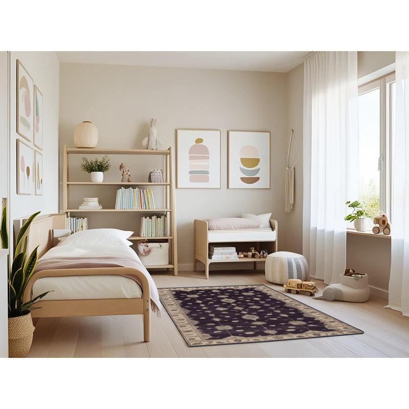 Tapis mauve lavable à la machine, Rectangle 3 pi x 5 pi