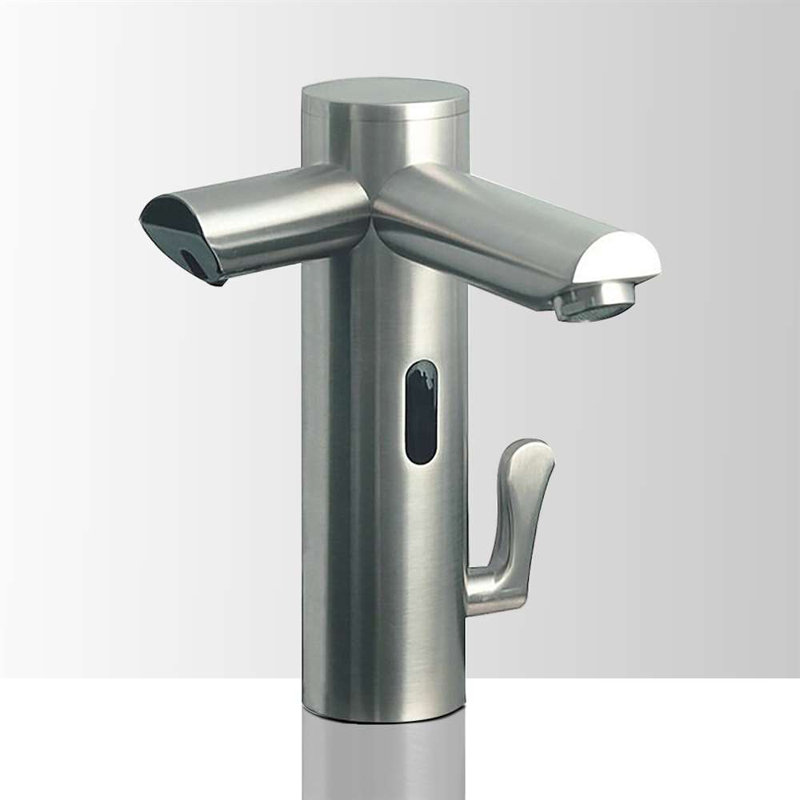 Lano Commercial Sensor Faucet in Brushed Nickel Finish – Touchless Operation with Infrared AI Smart-Chip