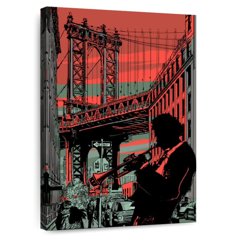 Lilie Brooklyn Jazz Trumpeter, H 48 po x l 32 po