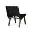 Ensemble de conversation d'extérieur 3 pièces avec chaises longues tissées en corde, structure en métal noir et bois d'acacia-129507384