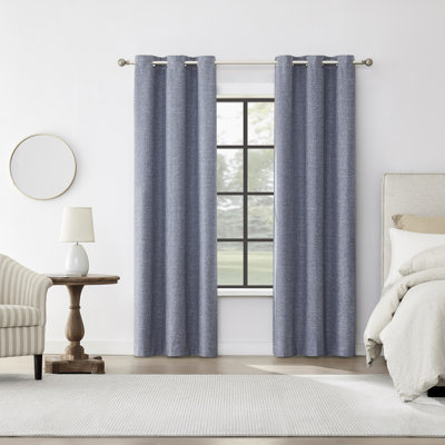 Tula Crosshatch 100% Blackout Grommet Curtain Panel
