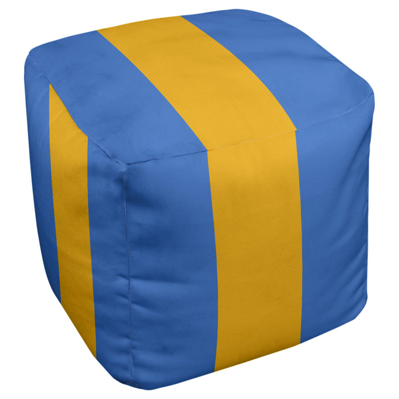 Repose-pieds cube la ours college stripes, Bleu / Or / Bleu