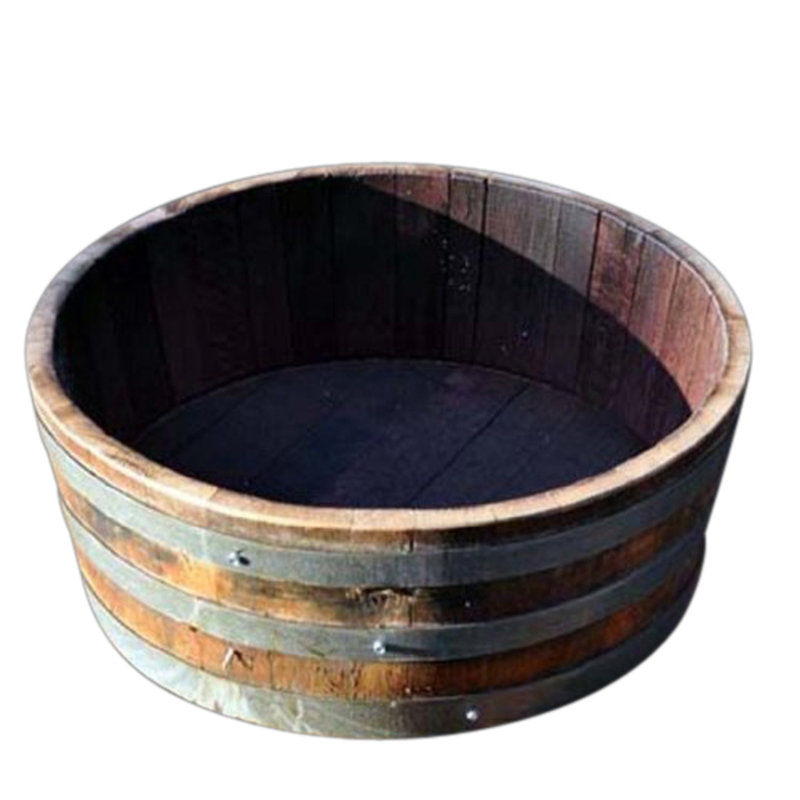 Wood Barrel Planter