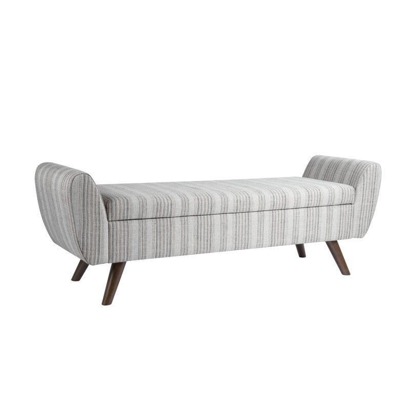 Banc de rangement rembourré Amsi, Gray Stripe