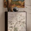 Commode à tiroirs en bois massif French Floral Bird-1562815151