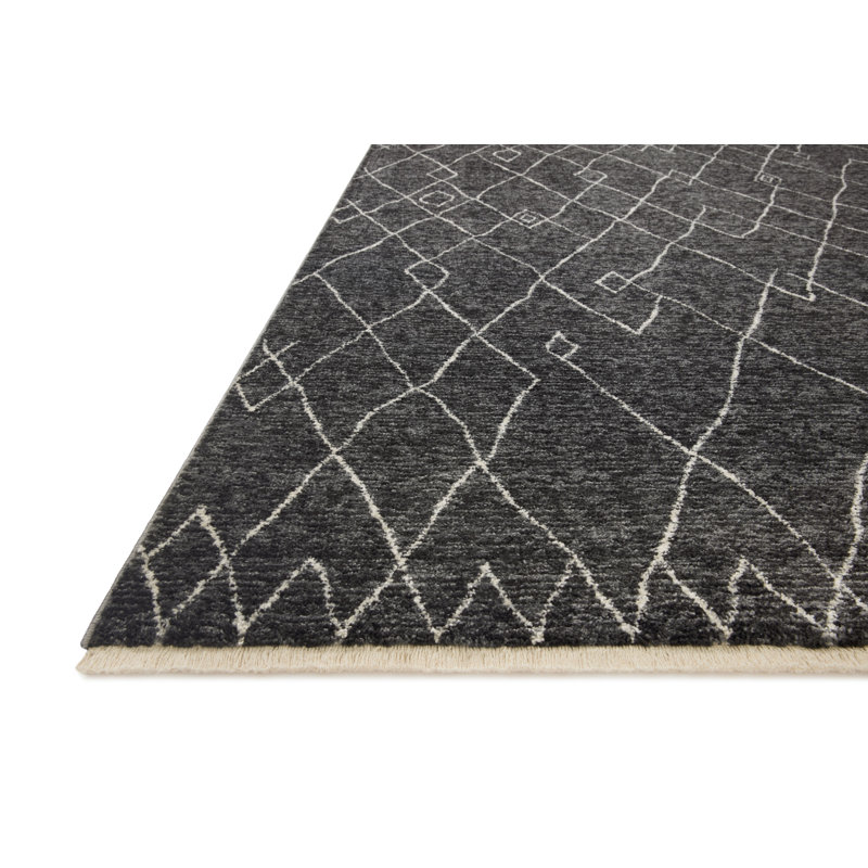 Vance Charcoal and Ivory Moroccan Tribal Area Rug