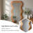 62.99"French-shaped irregular wave brown full-length mirror-243925118