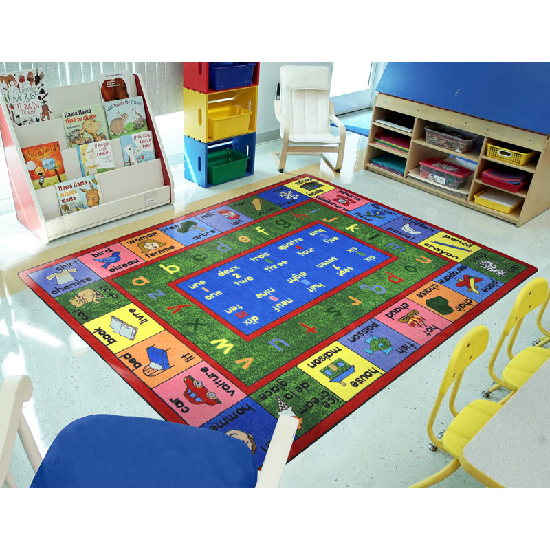 Educational Lengualink French Area Rug, Rectangle 7'8" x 10'9"