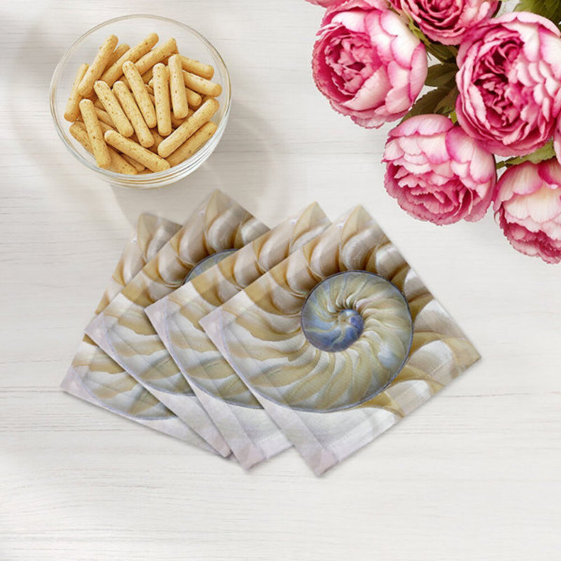 Serviettes de cocktail en satin de coton Nautilus