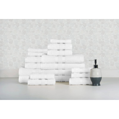 Bibb Home 18 Piece Egyptian-Quality Cotton Towel Set
