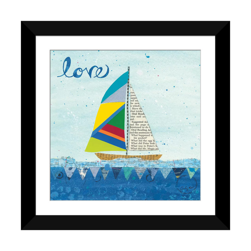 « arc-en-ciel spinnakers i », impression sur toile, H 18 po x l 18 po x P 1,5 po, Papier d'art encadré noir, Blanc