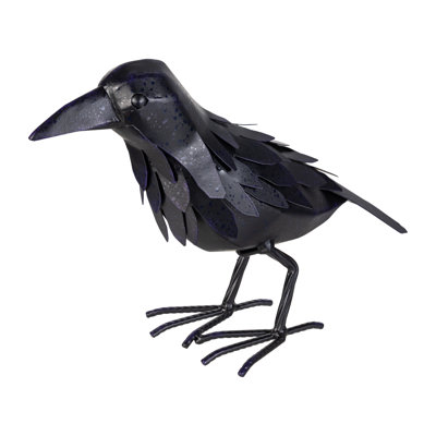 Halloween Crow Metal Garden Statue