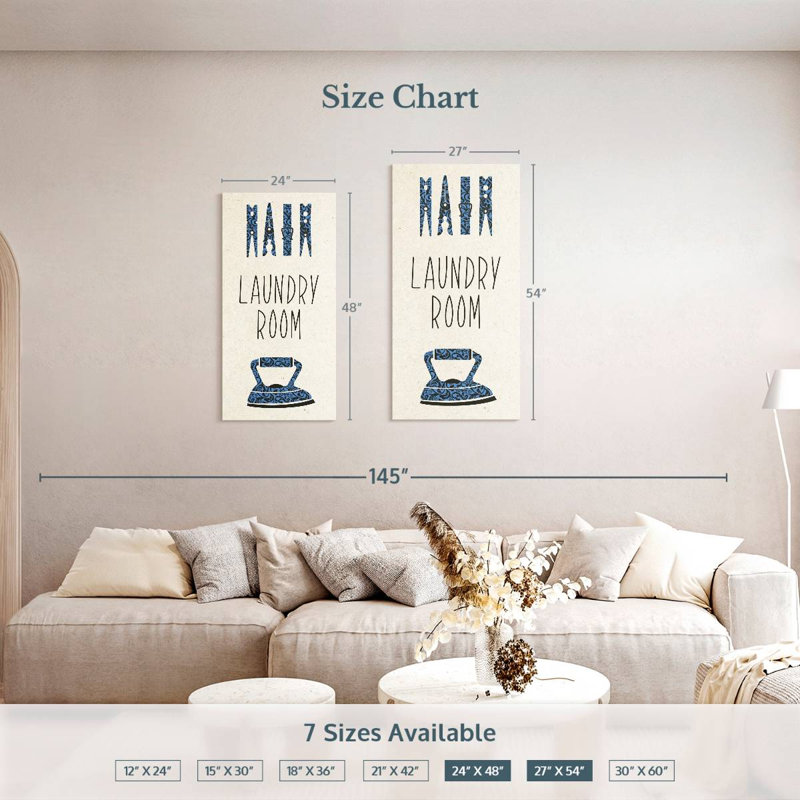 Blue Laundry Poster, 54" H x 27" W