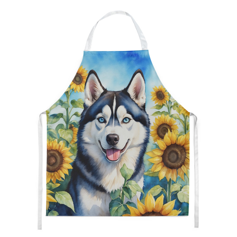Tablier Husky sibérien en tournesols